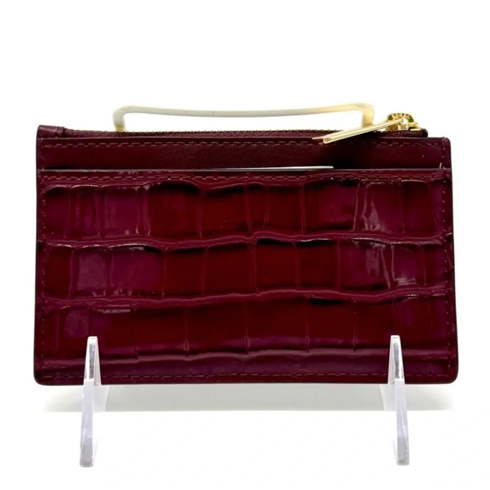 Michael Kors Medium Logo Card Case Wallet Ox Blood Multi - Picture 5 of 7